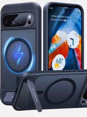 TORRAS Magnetic & Stand for Google Pixel 9 Pro Case/Pixel 9 Case, Black